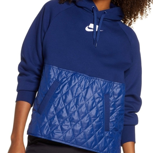 Nike Blue Quilted Hoodie - Picture 4 of 14
